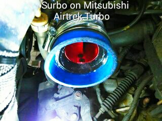 Surbo fitted in pipe of the Mitsubishi Airtrek Turbo