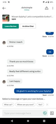 Testimonial from Doitsimple, owner of 2008 Nissan Sylphy