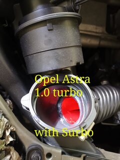 Photo: Surbo fitted on the Opel Astra turbo 1.0