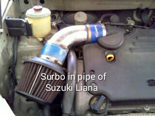Surbo fitted in pipe of the Suzuki Liana