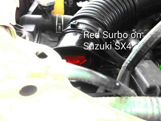 Surbo fitted in pipe of the Suzuki SX4
