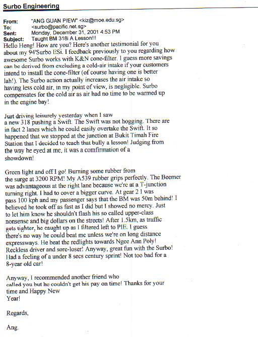 Source: Original Email; Unedited 