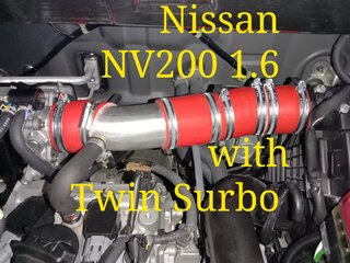 Photo: Twin Surbo installed in the air  filter outlet of the Nissan Serena