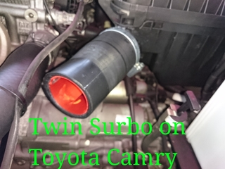 Photo: Twin Surbo installed on the air filter of the Toyota Camry